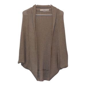 Zara Tan Open Front Knit Cape Cardigan Sweater Women Size M